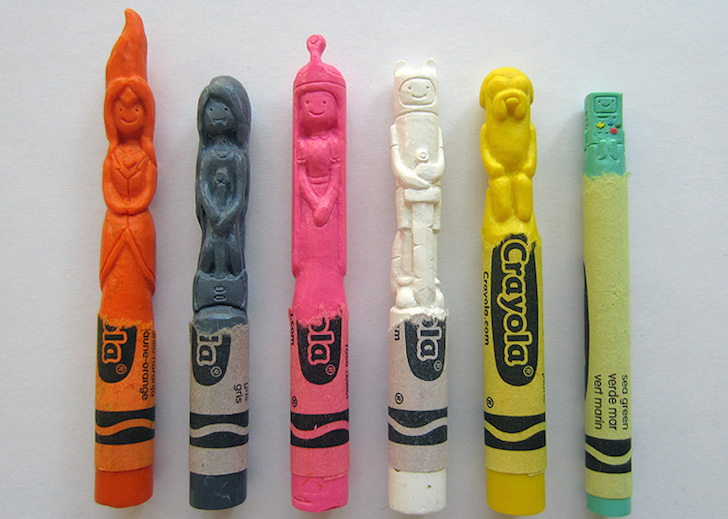 728x519 artist carves incredibly intricate pop culture figures onto - Crayola Crayon Drawing