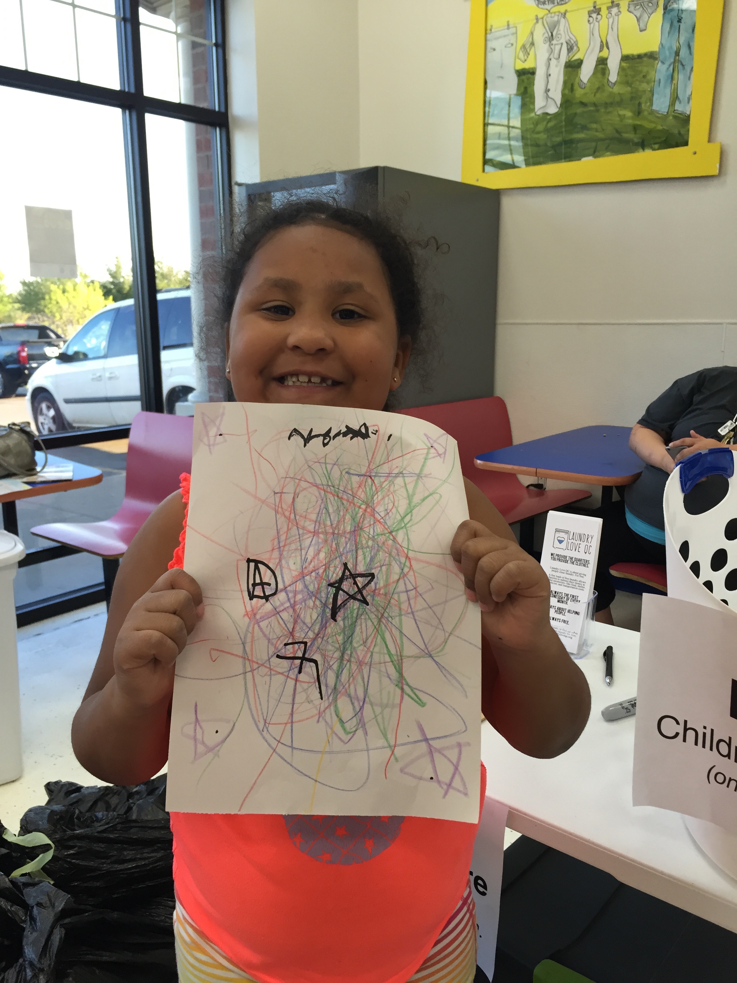 2448x3264 child holding her crayola crayon drawing - Crayola Crayon Drawing