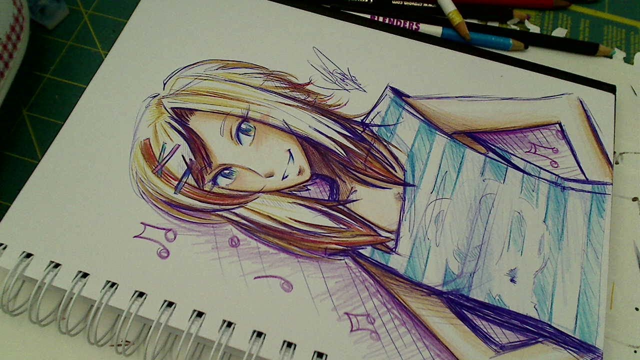 1280x720 the crayola challenge ballpoint pencolored pencil sketch, oc - Crayola Drawing