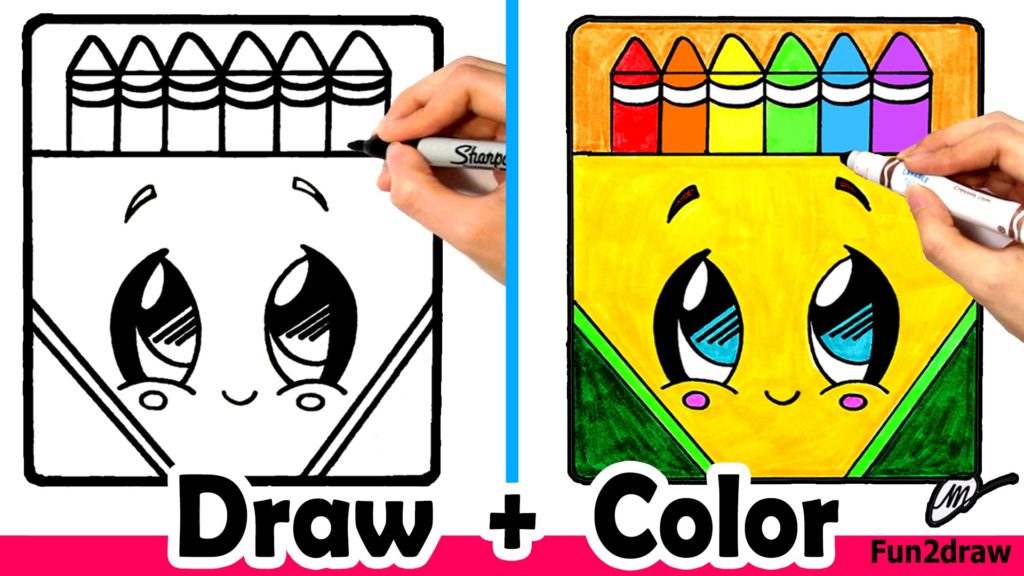1024x576 how to draw a crayon box cute + easy - Crayon Box Drawing