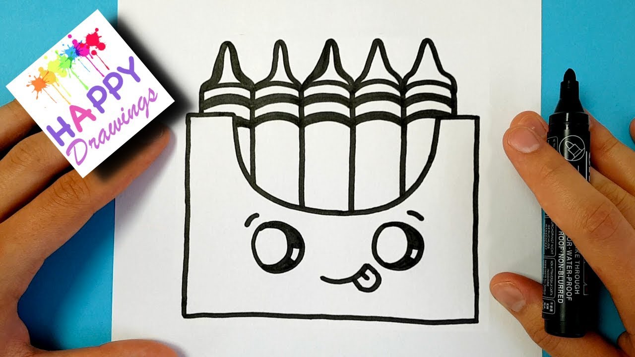 1280x720 how to draw a crayon box kawaii and easy step - Crayon Box Drawing