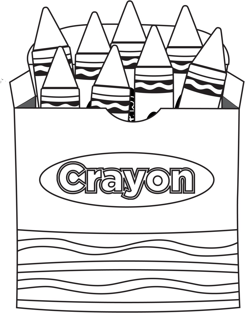 830x1057 crayon box clipart black and white great free clipart - Crayon Box Drawing