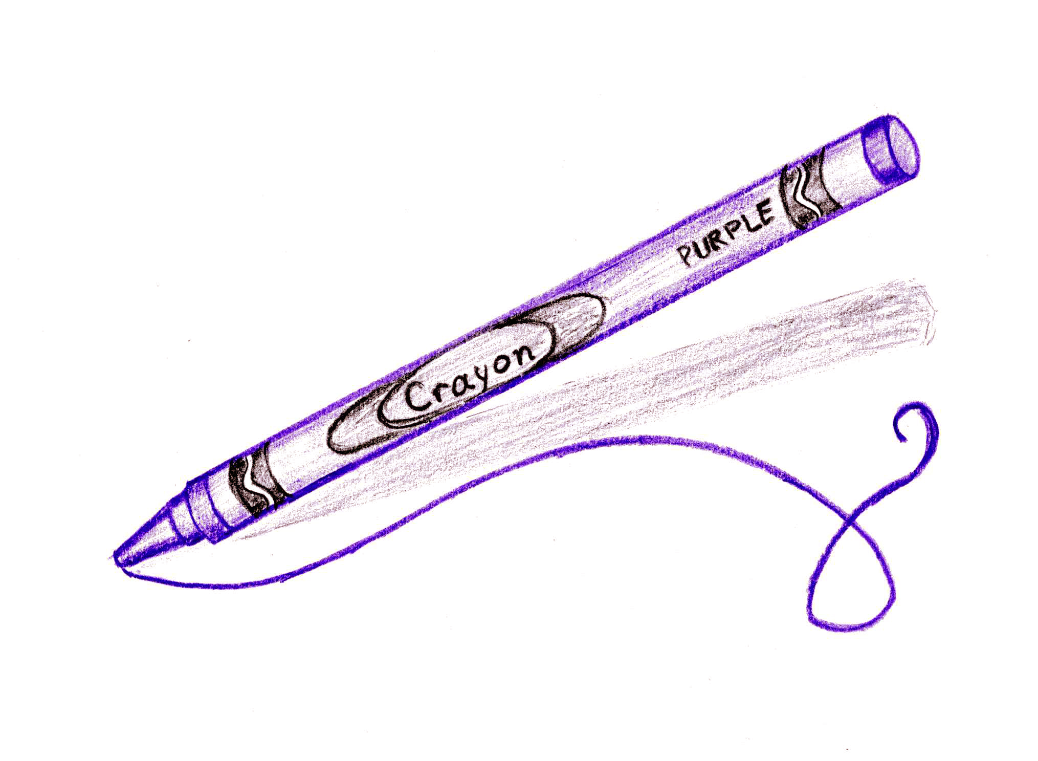 2029x1487 How To Draw A Purple Crayon Steps - Crayon Drawing