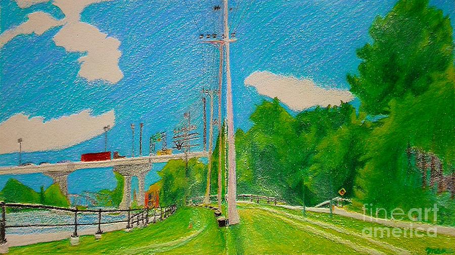 900x505 lachine canal pencil crayon drawing - Crayon Drawings Artwork