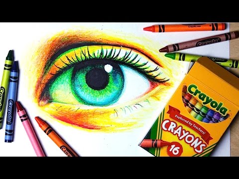 480x360 cheap art supply challenge drawing a realistic eye with crayons - Crayons Drawing Images
