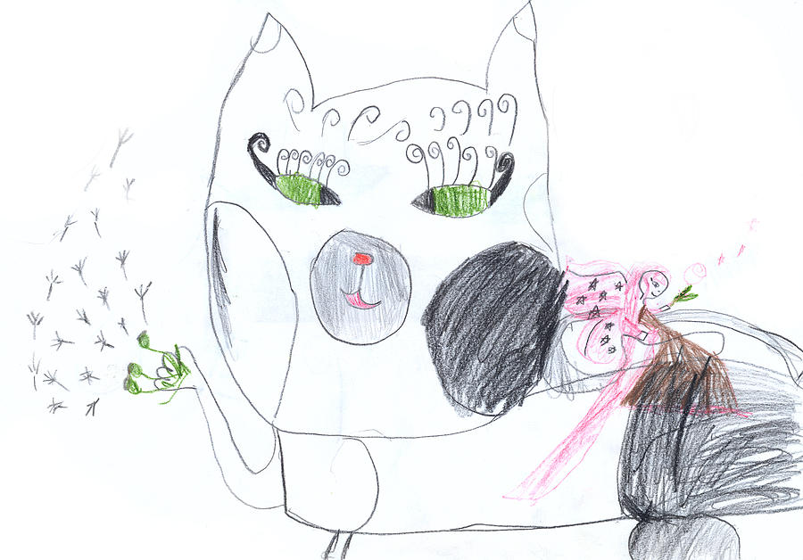 900x628 crazy cat drawing - Crazy Cat Drawing