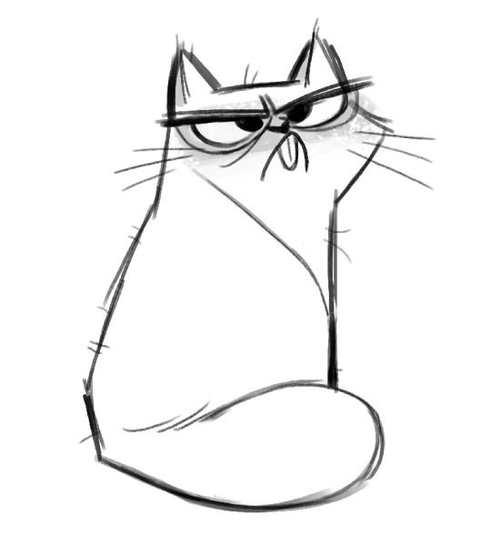 540x589 daily cat drawings adorable grumpy cat a work of art cat - Crazy Cat Drawing