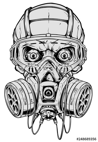 347x500 Detailed Graphic Realistic Cool Black And White Human Skull - Crazy Eyes Drawing