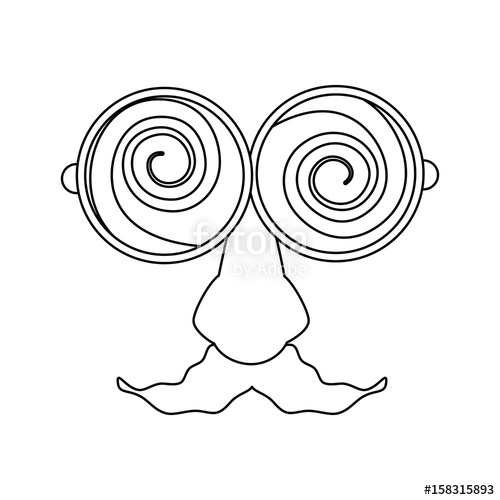 500x500 comic face with crazy eyes and mustache icon over white background - Crazy Eyes Drawing