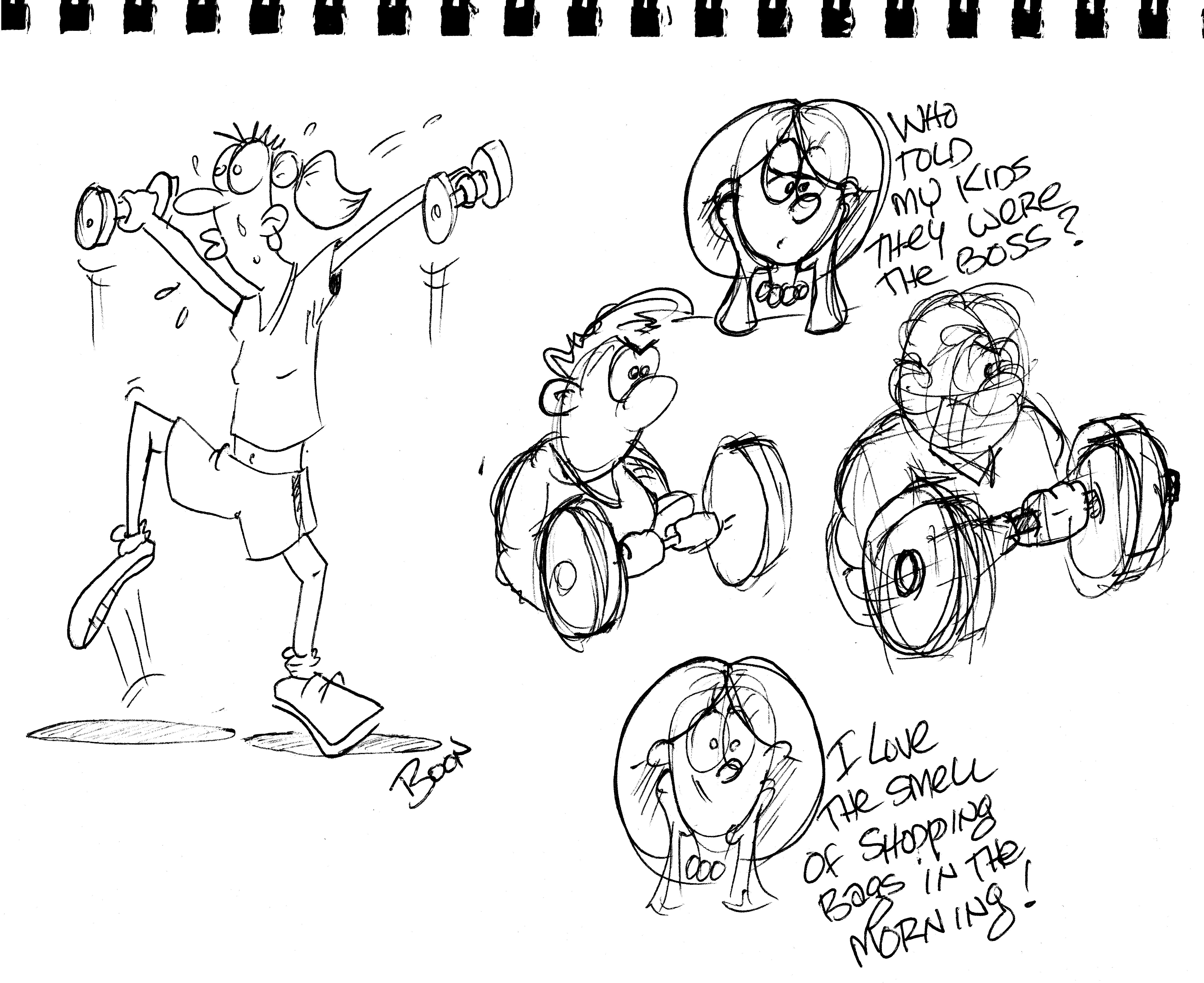 5700x4656 crazy workout mom inspired this doodle boon, cartoons, cartoonist - Crazy Guy Drawing