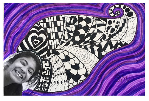 500x339 Crazy Hair Day Self Portrait With Grade Artsmudge - Crazy Hair Drawing