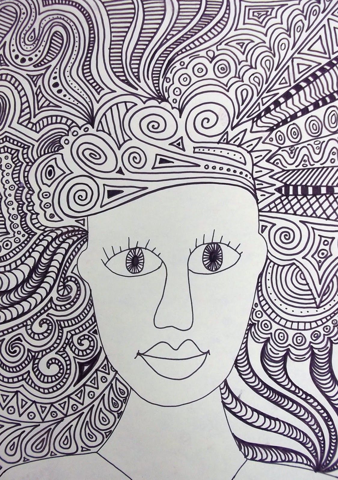 1125x1600 Crazy Hair Art Lessonline Quality! Teaching Stuff Art - Crazy Hair Drawing