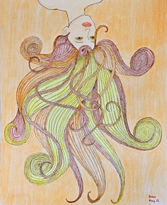 244x300 pebbles drawing - Crazy Hair Drawing