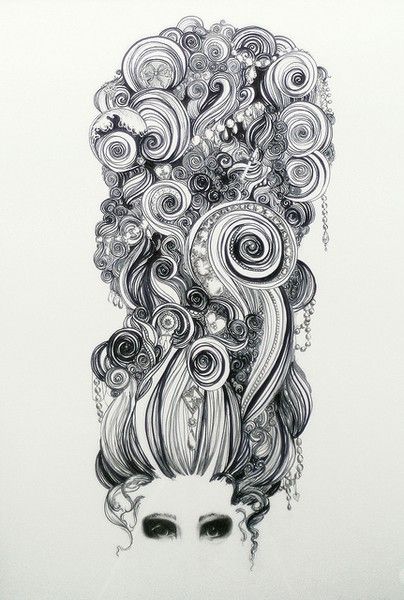 404x600 Crazy Hair Cherryelizabeth Art In Art, Illustration Art - Crazy Hair Drawing
