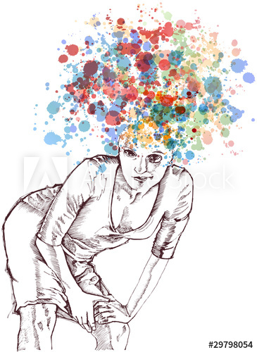 365x500 Girl Crazy Hair Do Of Spray Color Paint - Crazy Hair Drawing