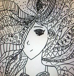 236x245 Best Art Ideas - Crazy Hair Drawing