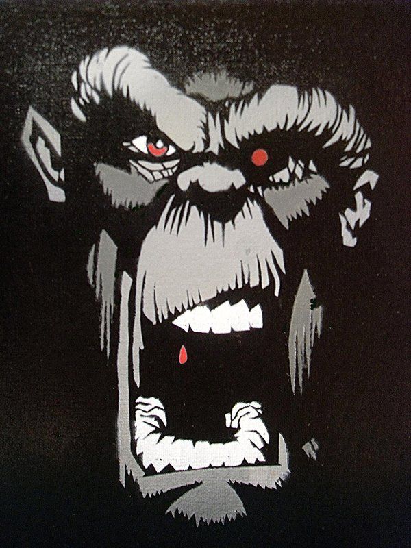 600x800 crazy monkey art crazy monkey stencil - Crazy Monkey Drawing