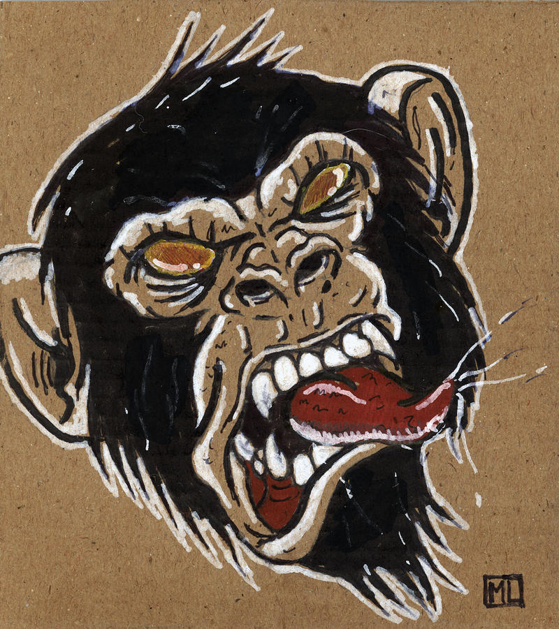 800x901 Crazy Monkey Cardboard - Crazy Monkey Drawing