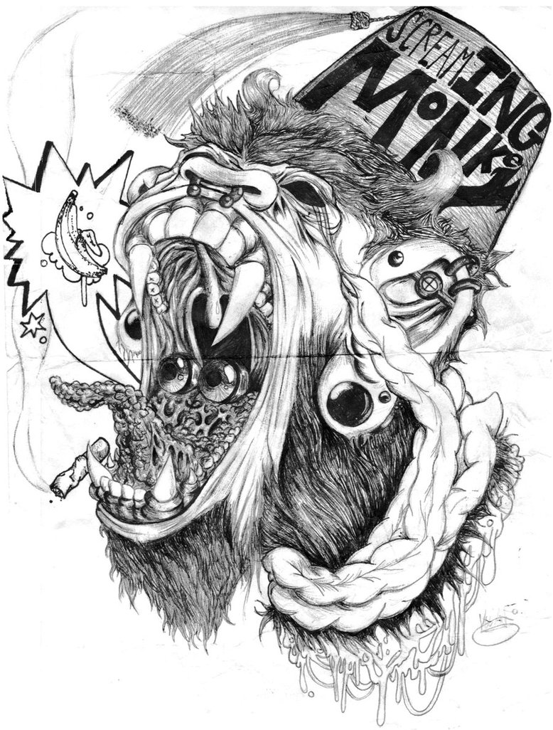 778x1026 Crazy Monkey Drawing - Crazy Monkey Drawing