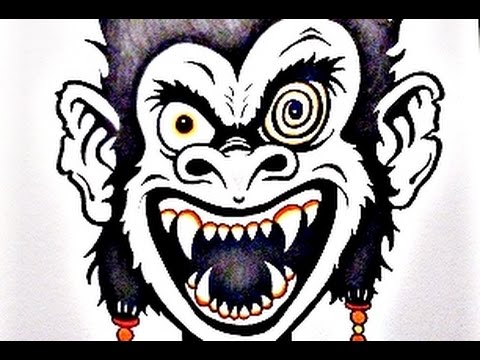 480x360 How To Draw Crazy Monkey - Crazy Monkey Drawing