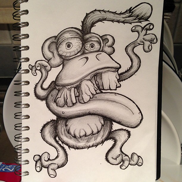 612x612 New Crazy Monkey - Crazy Monkey Drawing