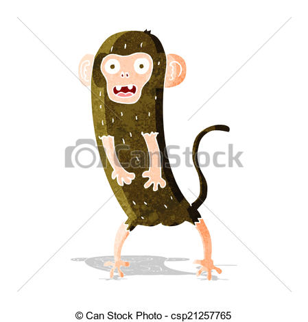 449x470 Cartoon Crazy Monkey Clip Art Vector - Crazy Monkey Drawing