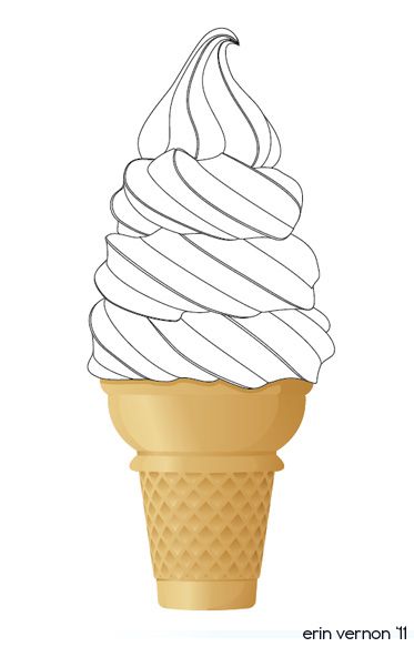 373x583 Ice Cream Swirl Drawing In Progress Shot Of A Vector Image - Cream Drawings