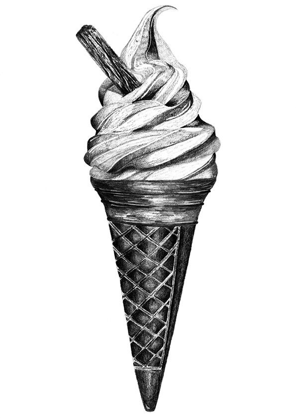 595x841 Ice Cream Illustration Drawing Inspiration Drawings, Ice Cream - Cream Drawings