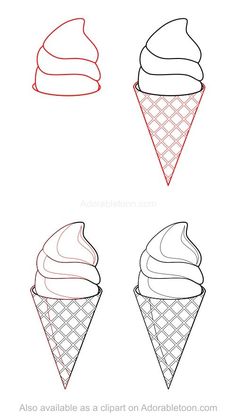 236x419 How To Draw Ice Cream Step - Cream Drawings