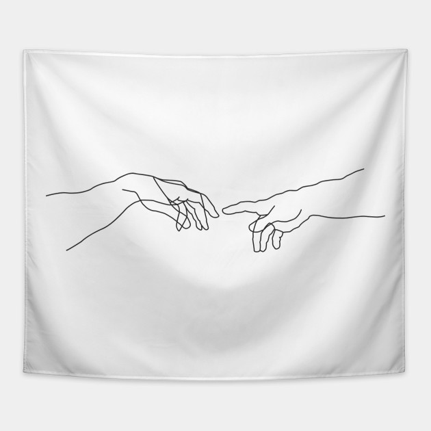 630x630 Creation Of Adam Minimal Drawing - Creation Of Adam Drawing