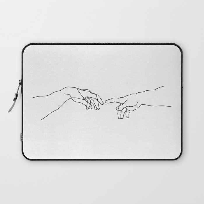 700x700 Creation Of Adam Minimal Drawing Laptop Sleeve - Creation Of Adam Drawing