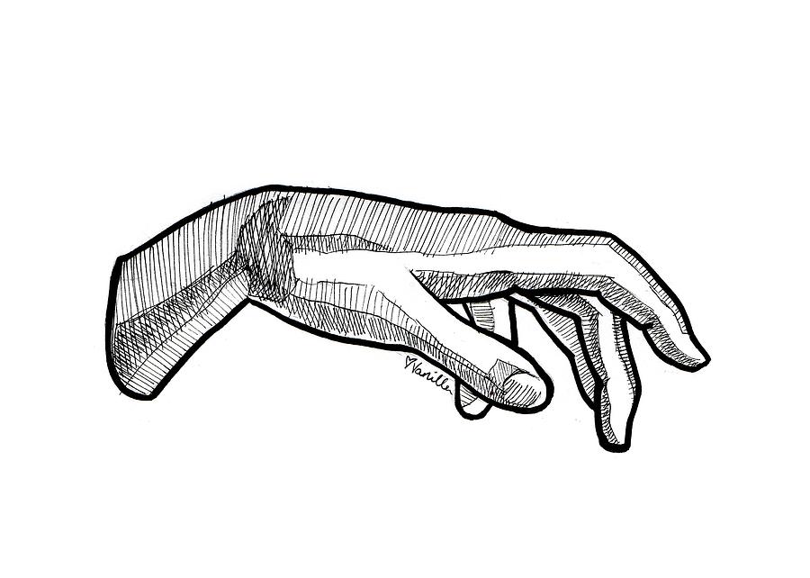 900x642 Hand Of Adam Drawing - Creation Of Adam Drawing