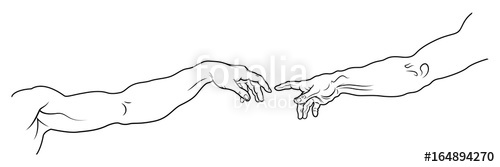 500x167 The Creation Of Adam The Hand Of Man And The Hand Of God - Creation Of Adam Drawing