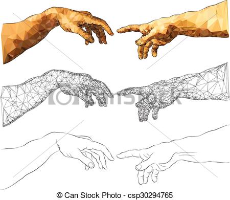 450x391 The Creation Of Adam Michelangelo's Near Touching Hands Of God - Creation Of Adam Drawing