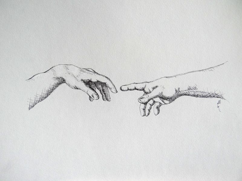 800x600 The Creation Of Adam - Creation Of Adam Drawing