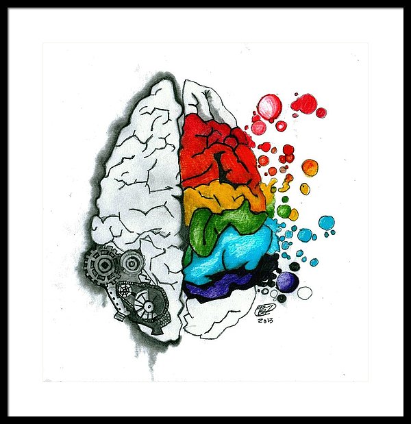 600x619 creative brain framed print - Creative Brain Drawing