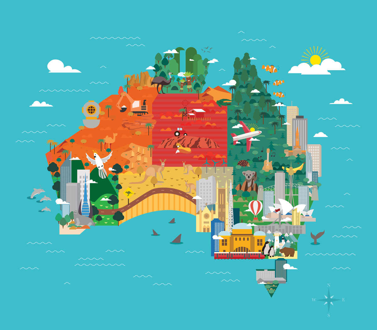 1200x1050 draw a geometric map with the pen tool photoshop creative - Creative Drawing With Geometric Shapes