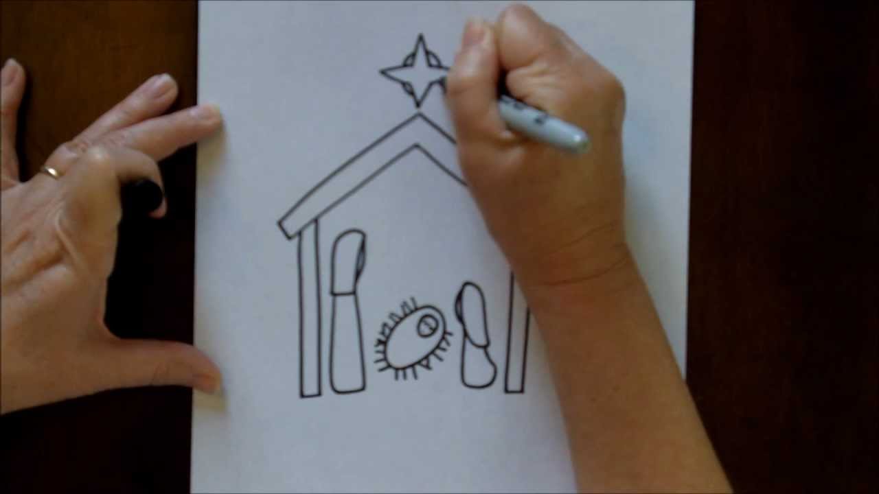 1280x720 How To Draw A Nativity Scene Simple And Easy Drawing Tutorial - Creche Drawings