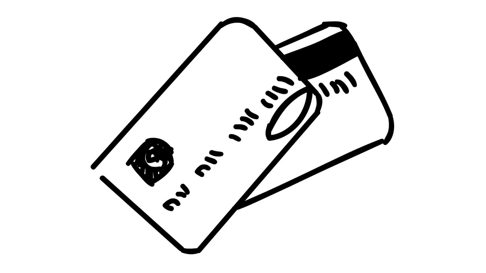 1920x1080 Credit Card Line Drawing Illustration Animation Trasnparent - Credit Card Drawing