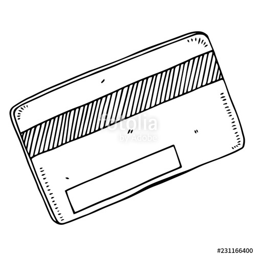 500x500 credit plastic card vector illustration plastic card hand drawn - Credit Card Drawing