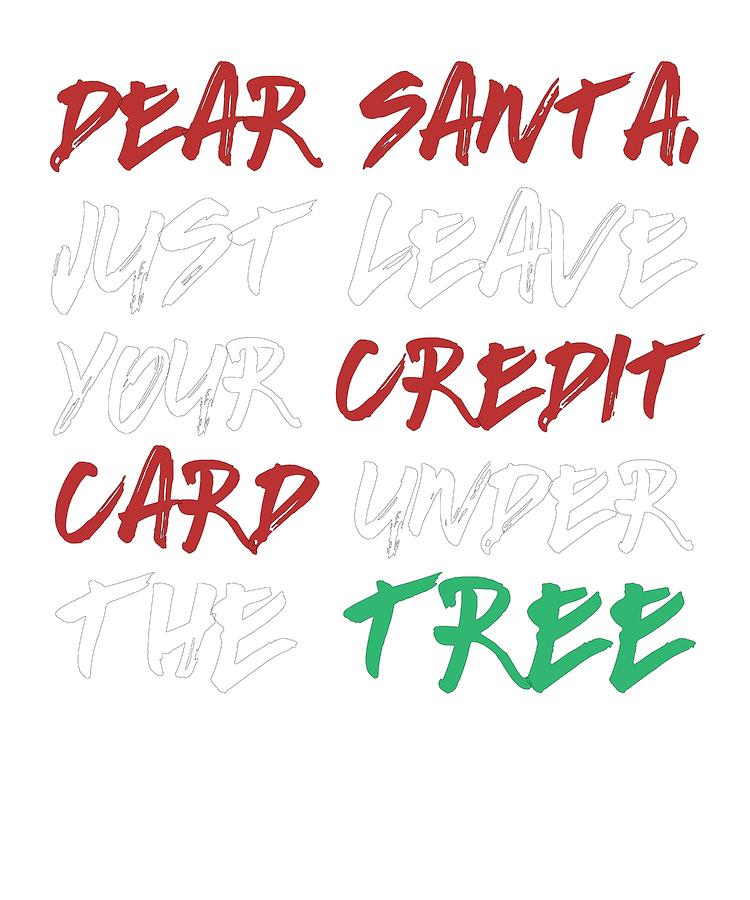 750x900 letter to santa leave credit card under christmas tree drawing - Credit Card Drawing
