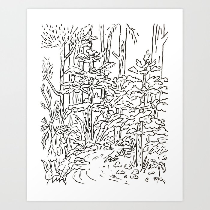 700x700 creek drawing art print - Creek Drawing
