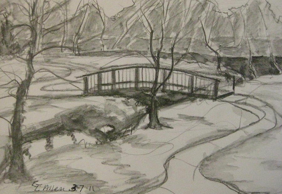 900x618 sope creek bridge drawing - Creek Drawing