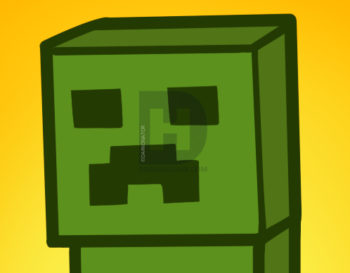 498x389 how to draw a minecraft creeper, minecraft, step - Creeper Drawing