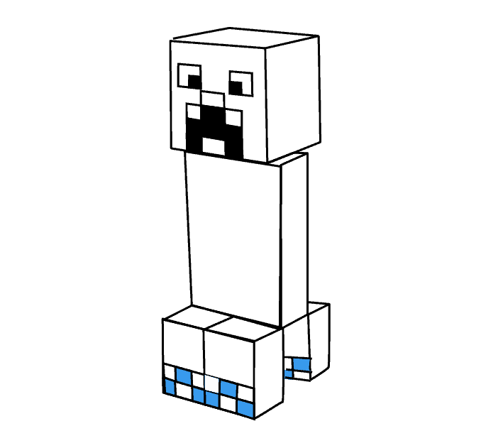 678x600 how to draw a minecraft creeper easy step - Creeper Drawing