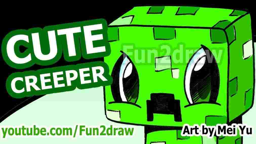 1011x569 minecraft cute creeper drawing how to draw a fundraw style - Creeper Drawing