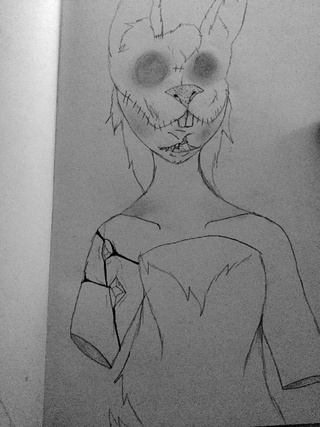 320x427 Creepy Bunny - Creepy Bunny Drawing