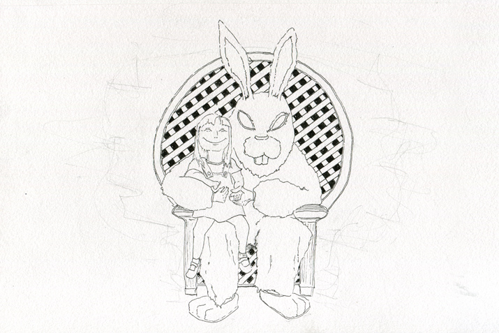 715x477 Drawing Scary Easter Bunny The B Roll - Creepy Bunny Drawing