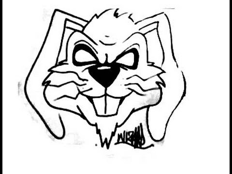 480x360 How To Draw A Evil Rabbit - Creepy Bunny Drawing