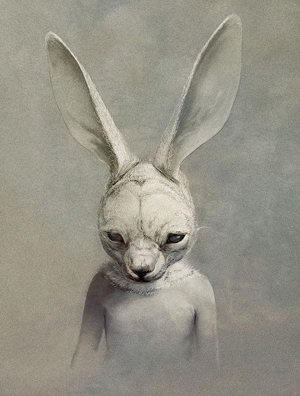 600x792 Illustration - Creepy Bunny Drawing